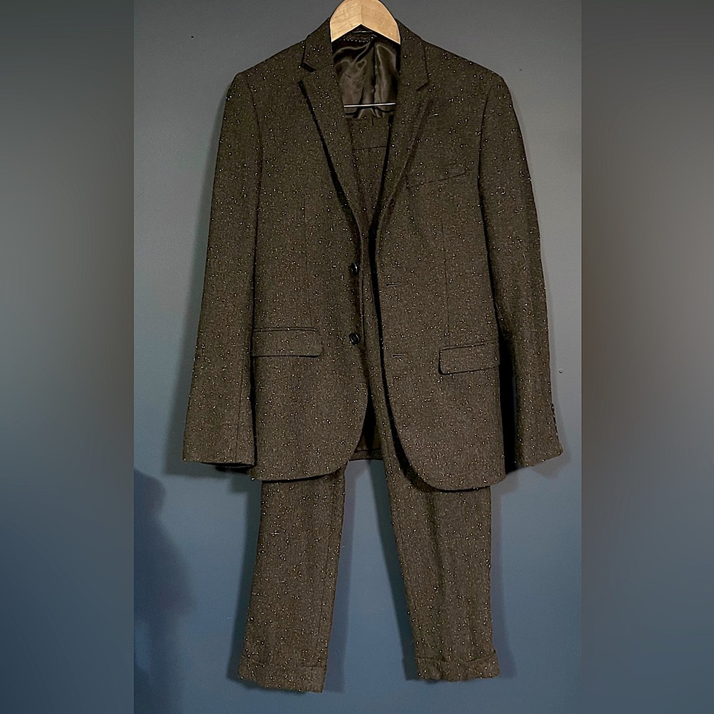 Men's Wool Black Blazer Suit